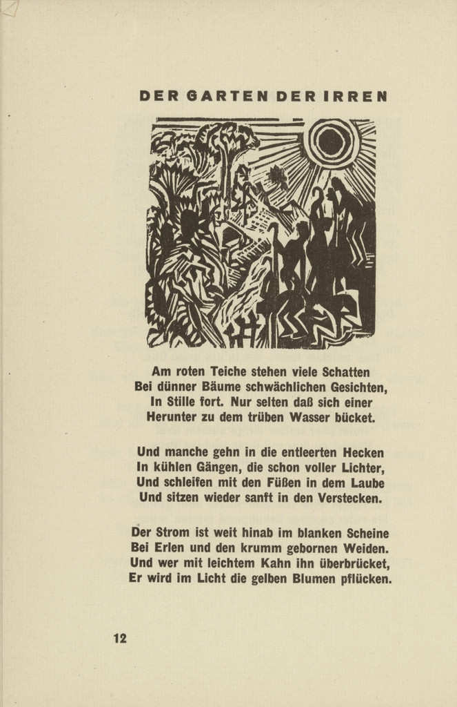 The Garden of the Mad (Der Garten der Irren) (headpiece, page 12) from Umbra vitae (Shadow of Life)