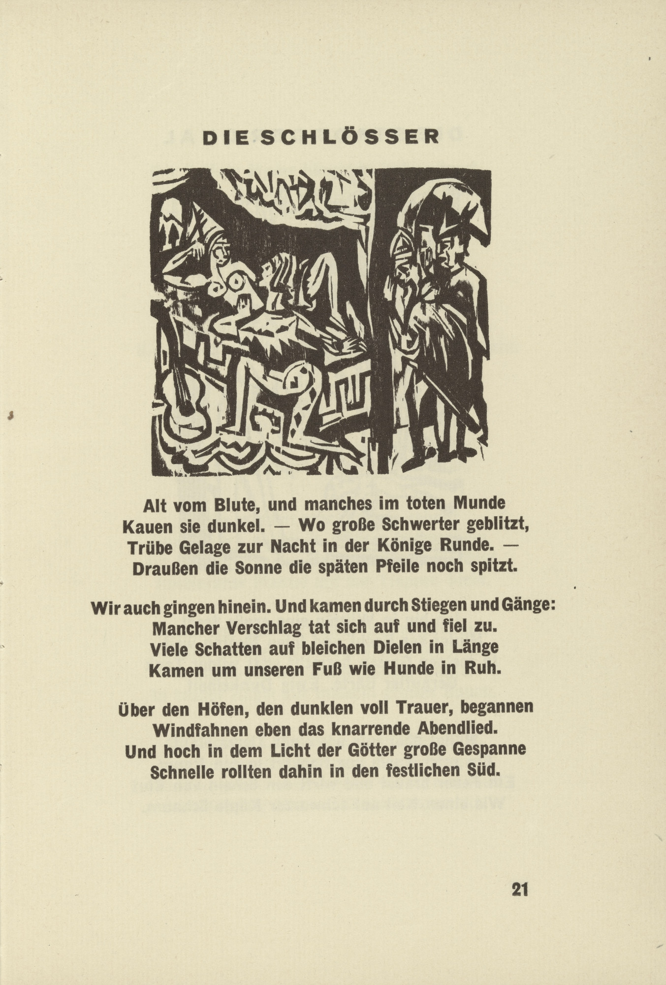 Ernst Ludwig Kirchner. The Castles (headpiece, page 21) from Umbra vitae (Shadow of Life)