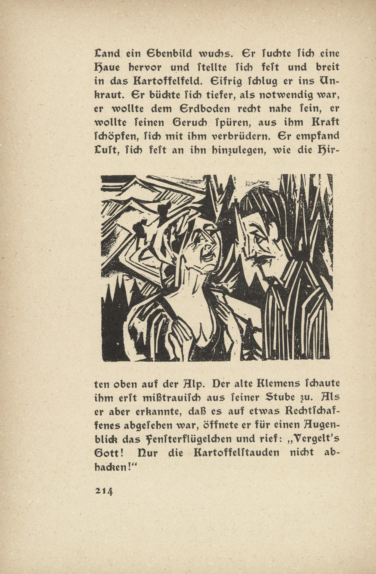 Ernst Ludwig Kirchner. As Josua Grübler Found his Way: Josua and Priska (in-text plate, page 214) from Neben der Heerstrasse (Off the Main Road)