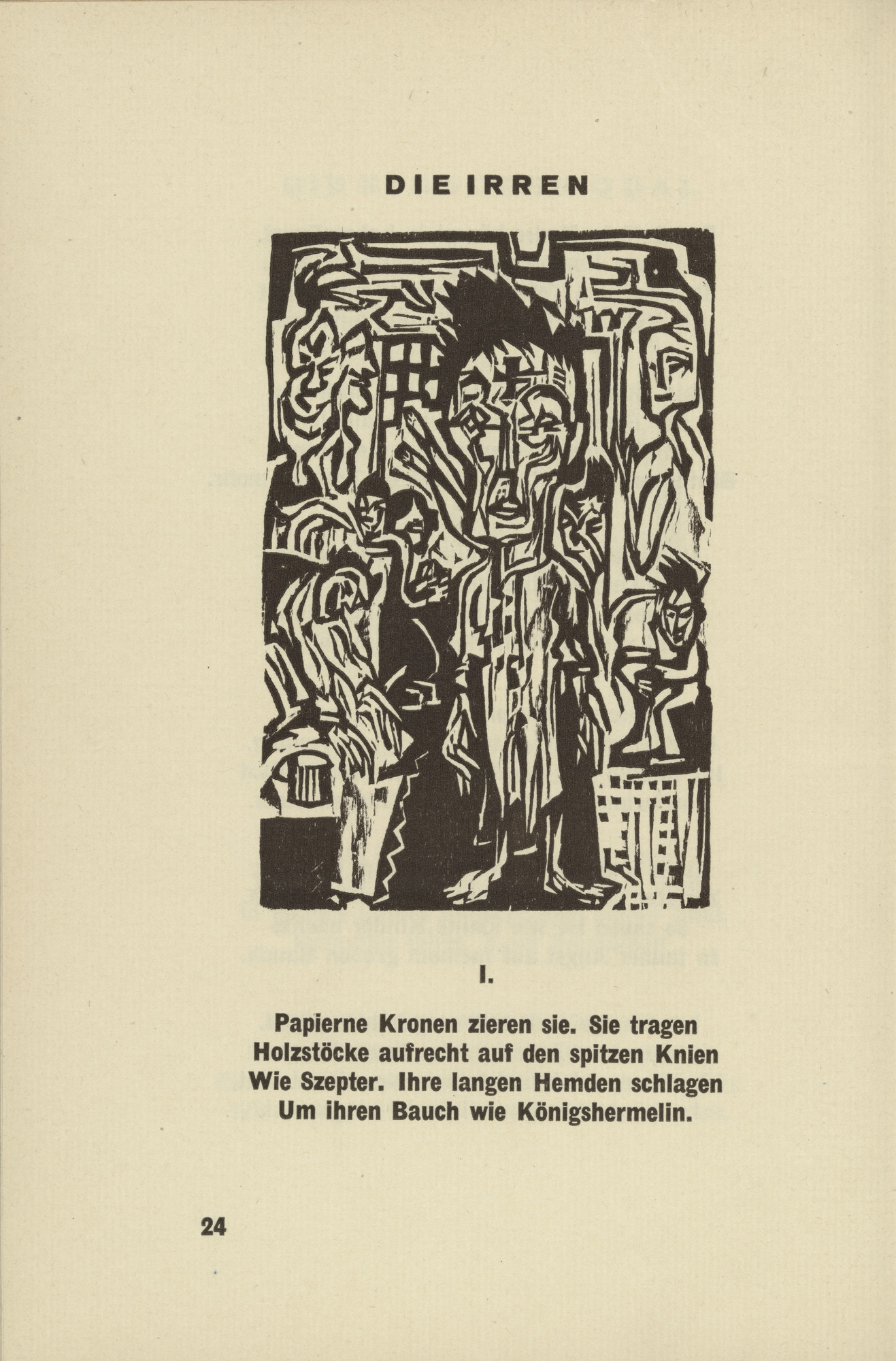 Ernst Ludwig Kirchner. The Mad I (headpiece, page 24) from Umbra vitae (Shadow of Life)
