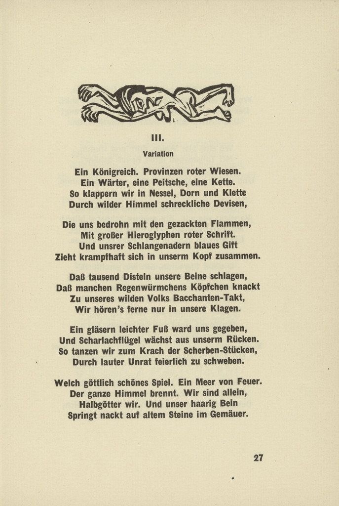 Reclining Figure (The Mad III) (Liegende [Die Irren III]) (headpiece, page 27) from Umbra vitae (Shadow of Life)