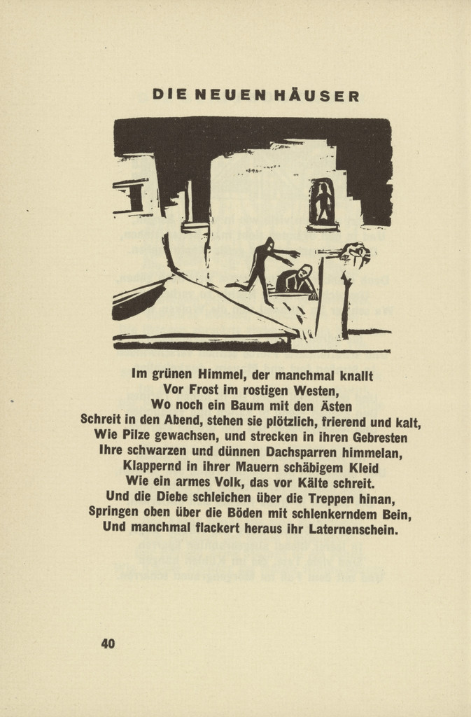 The New Houses (Die neuen Häuser) (headpiece, page 40) from Umbra vitae (Shadow of Life)
