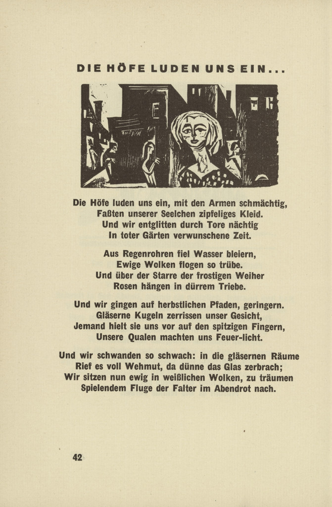 The Yards Invited Us... (Die Höfe luden uns ein...) (headpiece, page 42) from Umbra vitae (Shadow of Life)