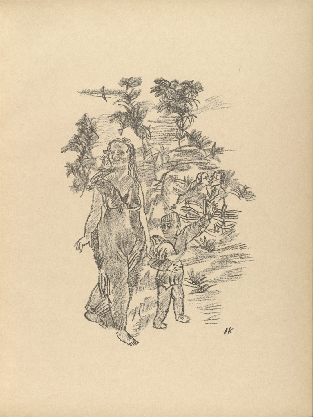 Oskar Kokoschka. Christian Love (Die christliche Liebe) (plate, folio 11) from Die Chinesische Mauer (The Great Wall of China). 1914 (executed 1913)