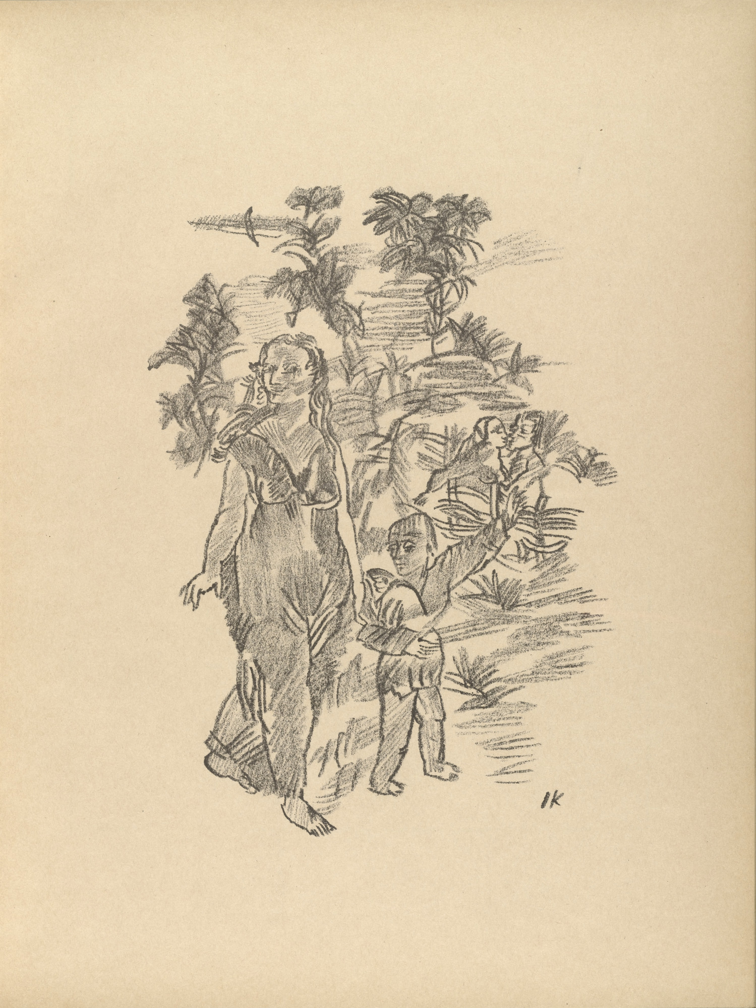 Oskar Kokoschka. Christian Love (Die christliche Liebe) (plate, folio 11) from Die Chinesische Mauer (The Great Wall of China)