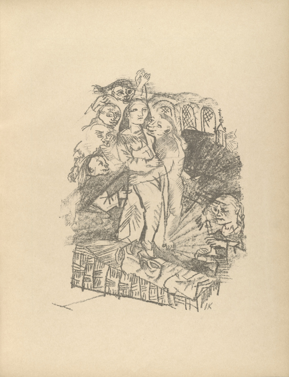 Oskar Kokoschka. Woman Desired by Men (Weib vom Manne begehrt) (plate, folio 13) from Die Chinesische Mauer (The Great Wall of China). 1914 (executed 1913)