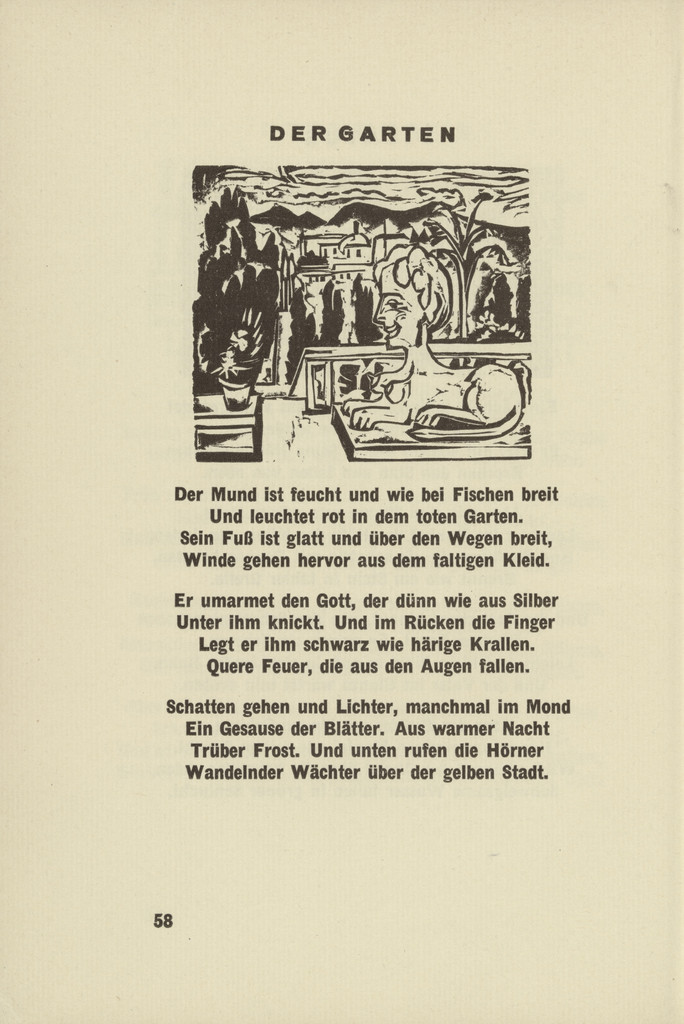 The Garden (Der Garten) (headpiece, page 58) from Umbra vitae (Shadow of Life)