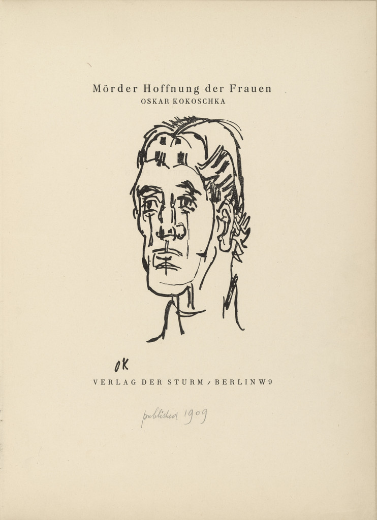 Title page (folio 2) from Mörder, Hoffnung der Frauen (Murderer, Hope of Women)