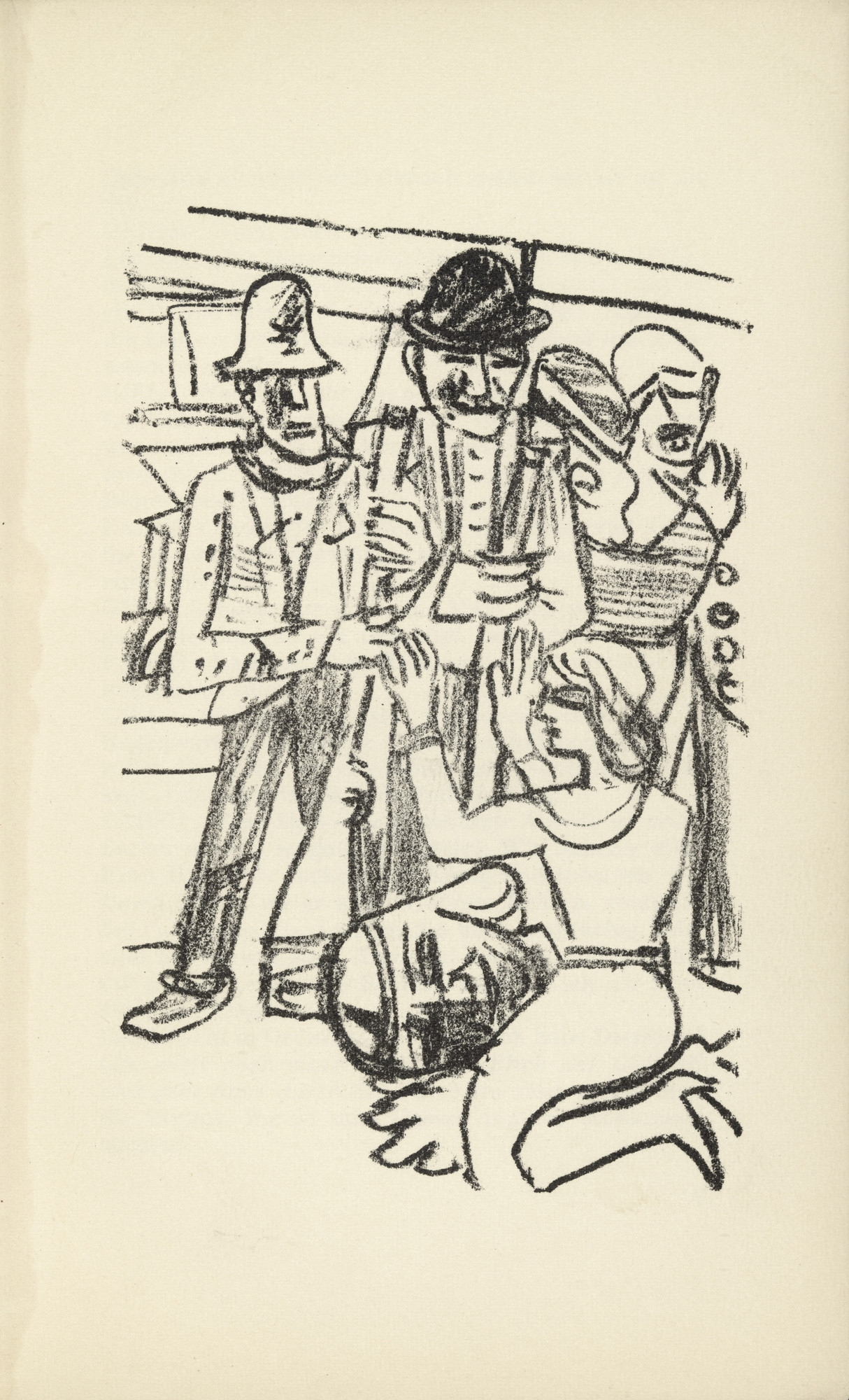 Max Beckmann. Illustration for Scene 1 (plate facing page 8) from Der Mensch is kein Haustier (Man Is Not a Domestic Animal)