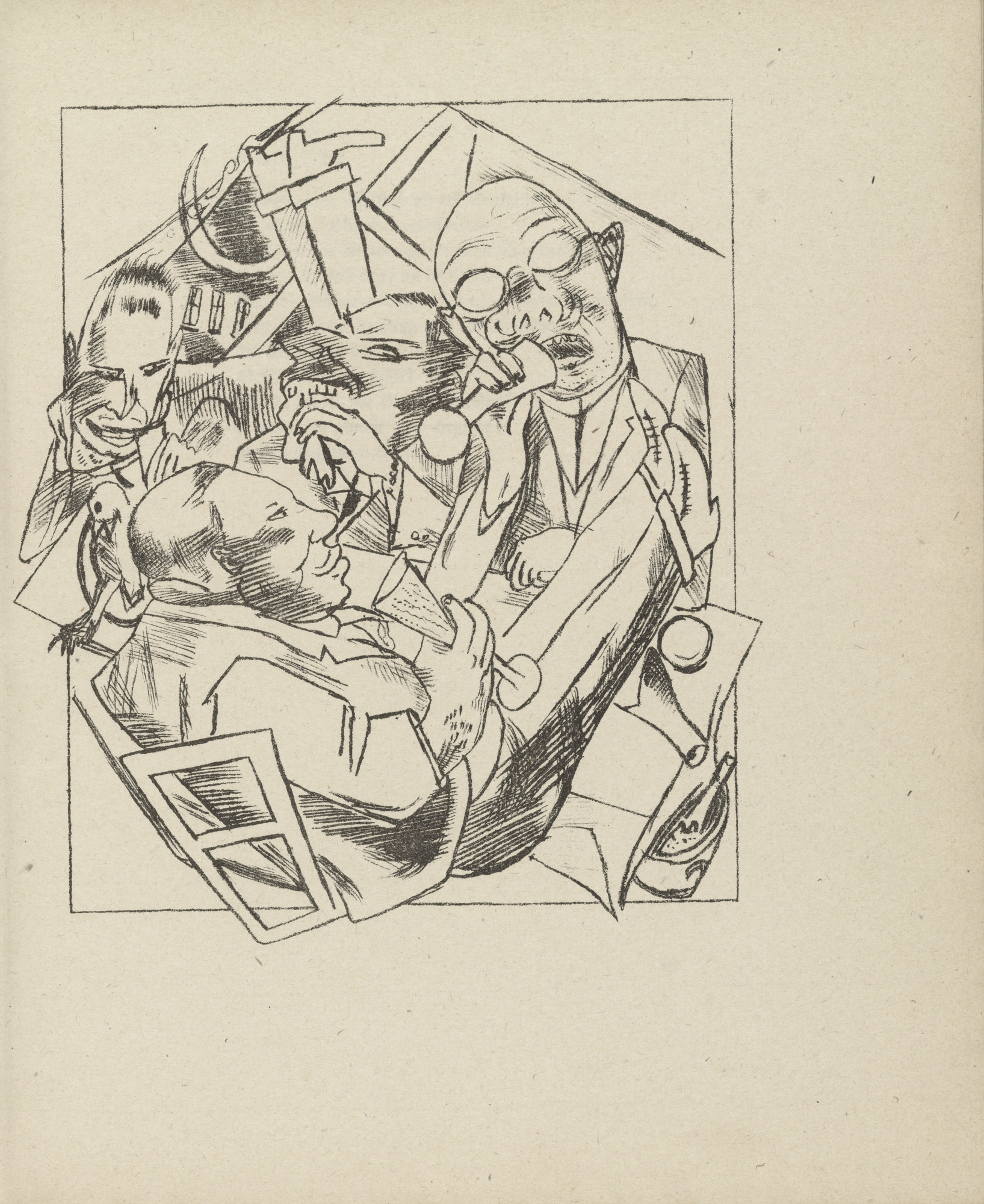 Max Beckmann. Drinking Song (plate 1) from Stadtnacht (City Night)