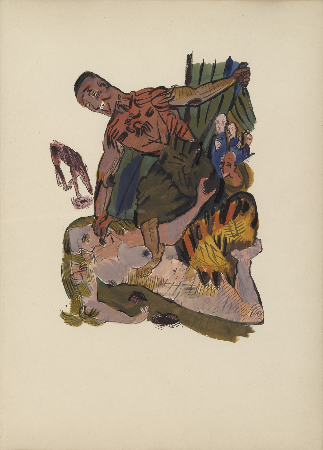 Oskar Kokoschka. Plate (folio 8) from Mörder, Hoffnung der Frauen (Murderer, Hope of Women). 1916 (original executed in 1910)
