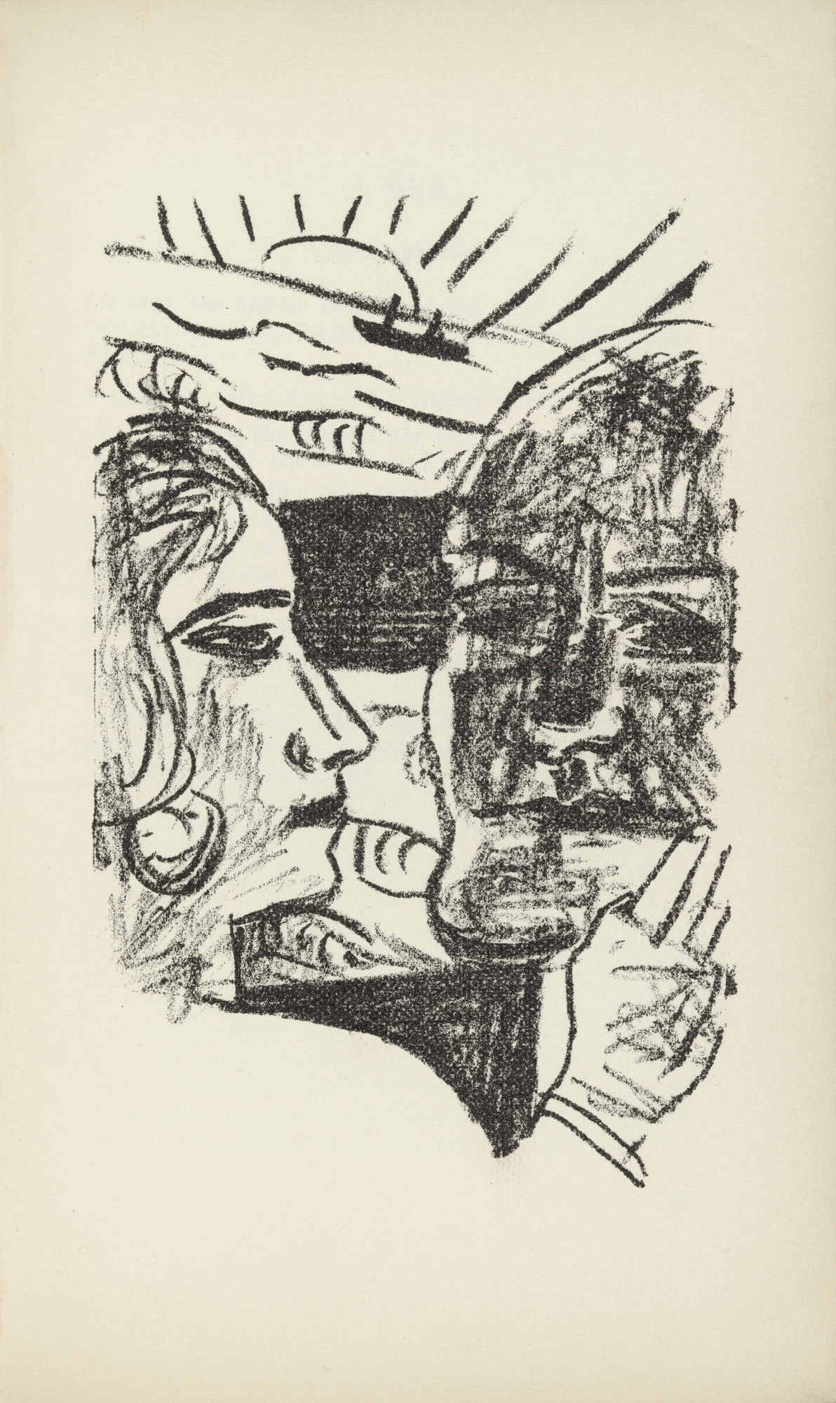 Max Beckmann. Second Illustration for Scene 2 (plate facing page 36) from Der Mensch ist kein Haustier (Man Is Not a Domestic Animal)