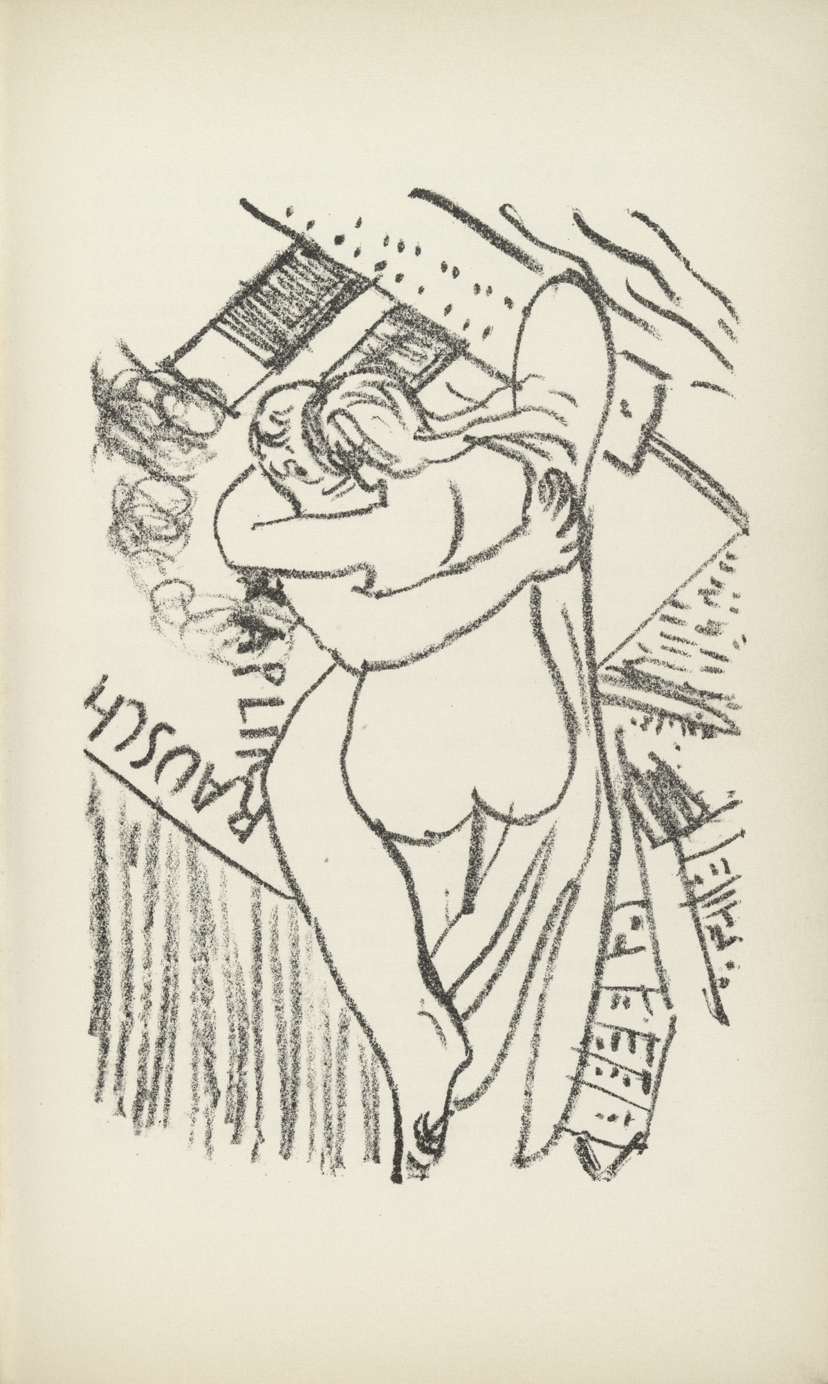 Max Beckmann. First Illustration for Scene 5 (plate facing page 54) from Der Mensch ist kein Haustier (Man Is Not a Domestic Animal)