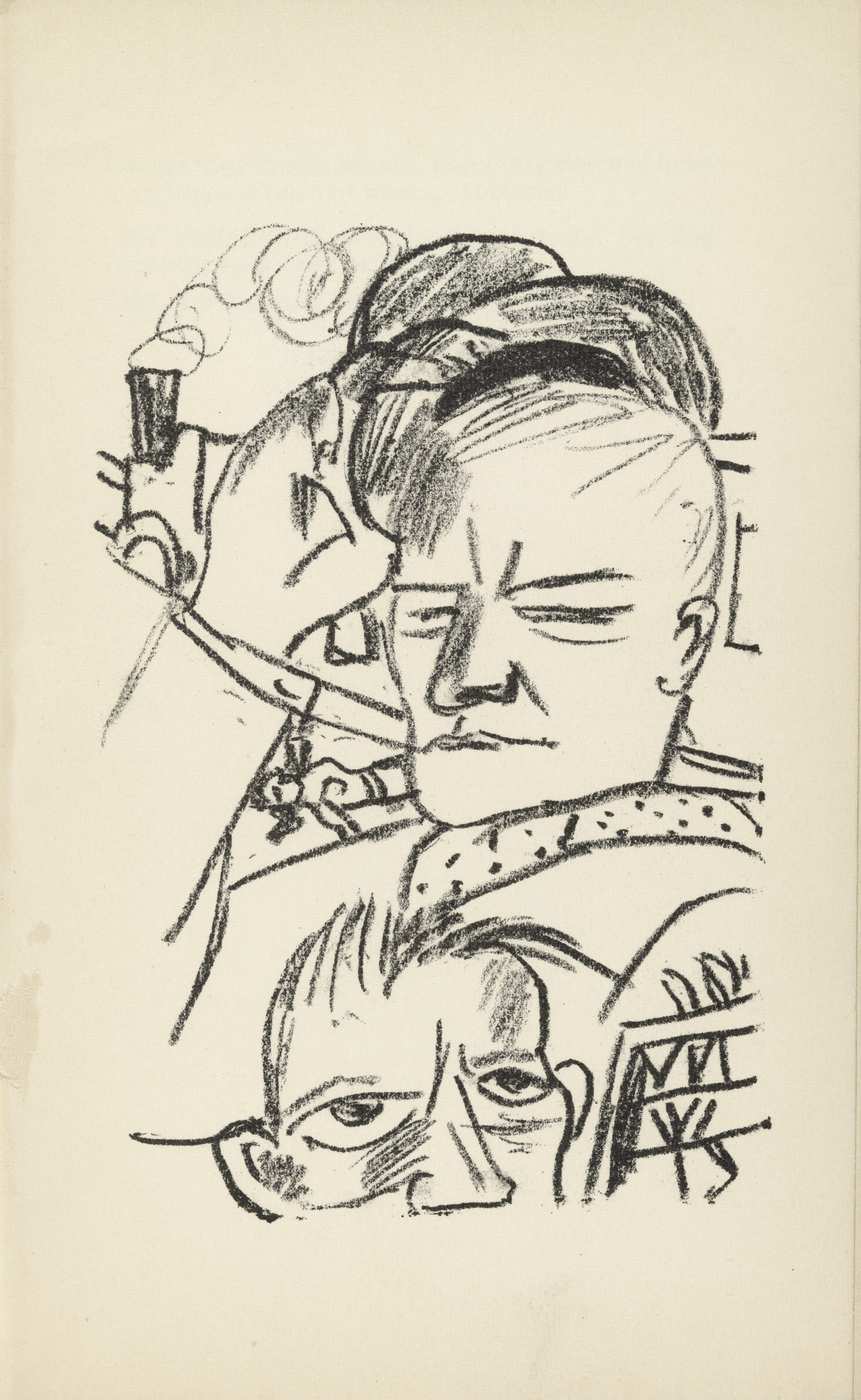 Max Beckmann. Illustration for Scene 10 (plate facing page 110) from Der Mensch ist kein Haustier