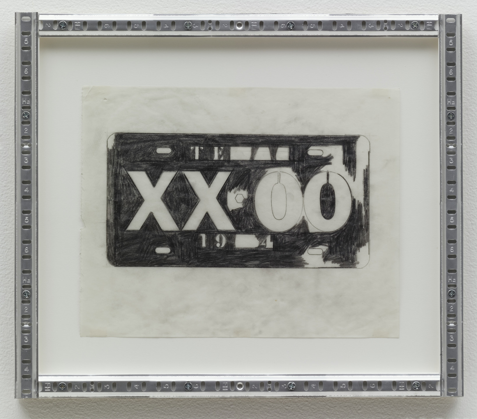 Cady Noland. Untitled (License Plate Drawing). 1988