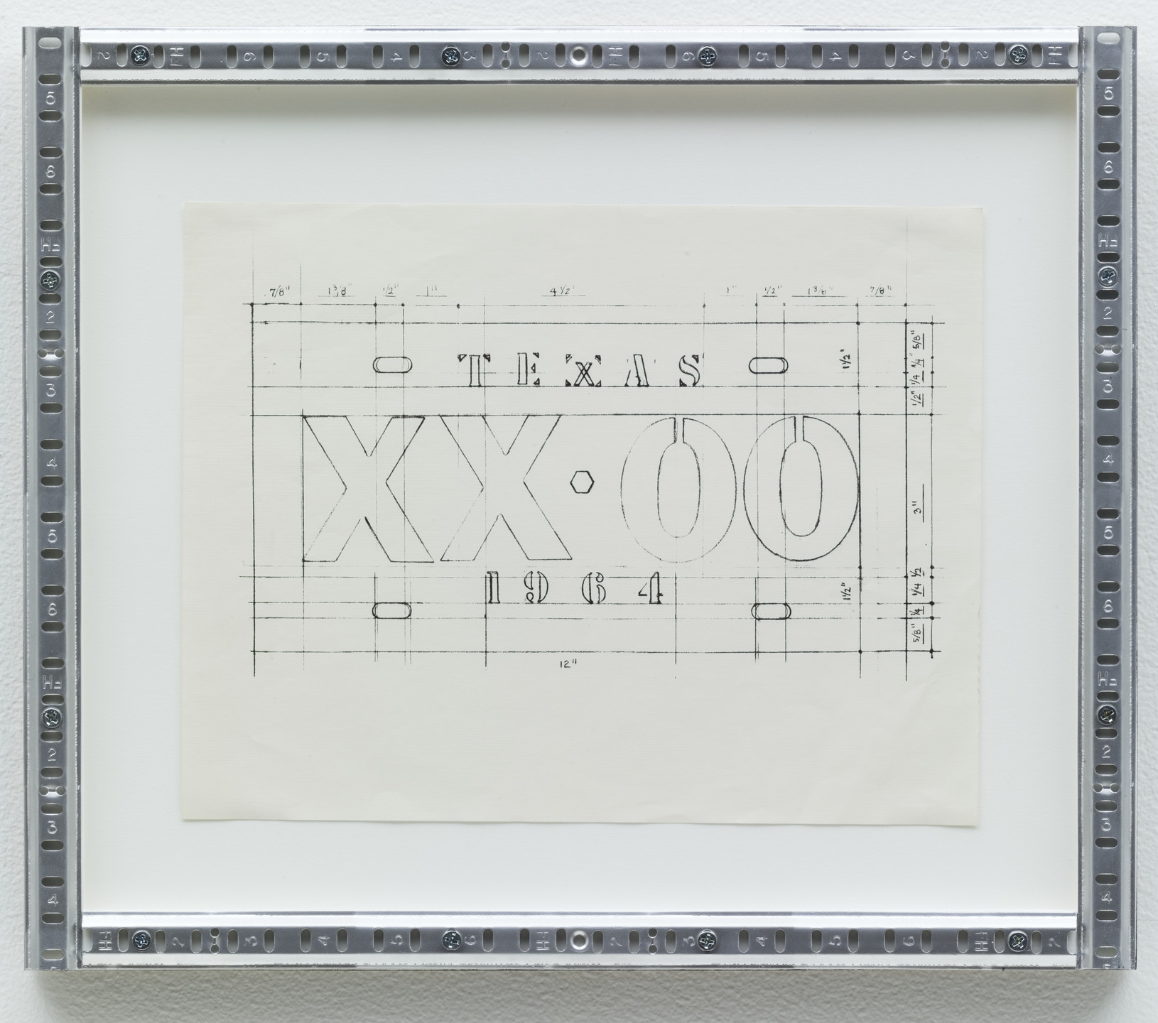Cady Noland. Untitled (License Plate Drawing). 1988