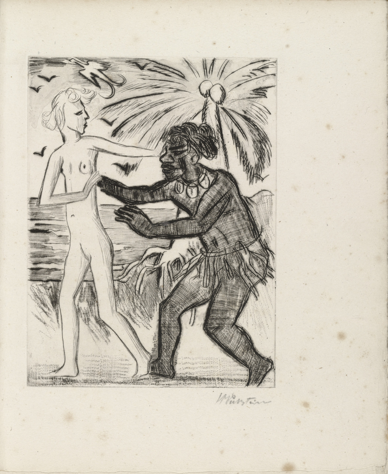 Max Pechstein. Plate (facing page 12) from Yali und sein weisses Weib (Yali and His White Wife)