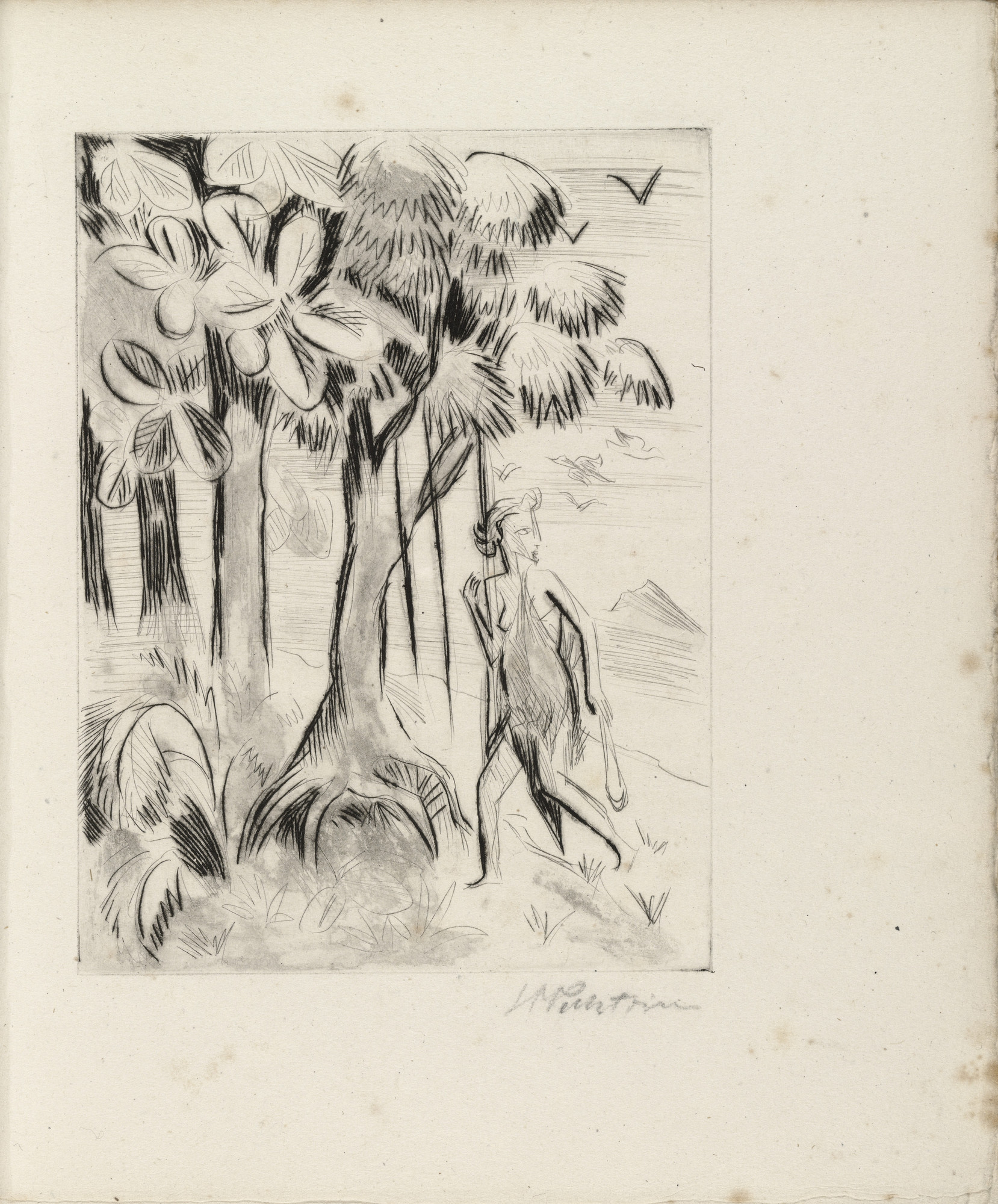 Max Pechstein. Plate (facing page 14) from Yali und sein weisses Weib (Yali and His White Wife)