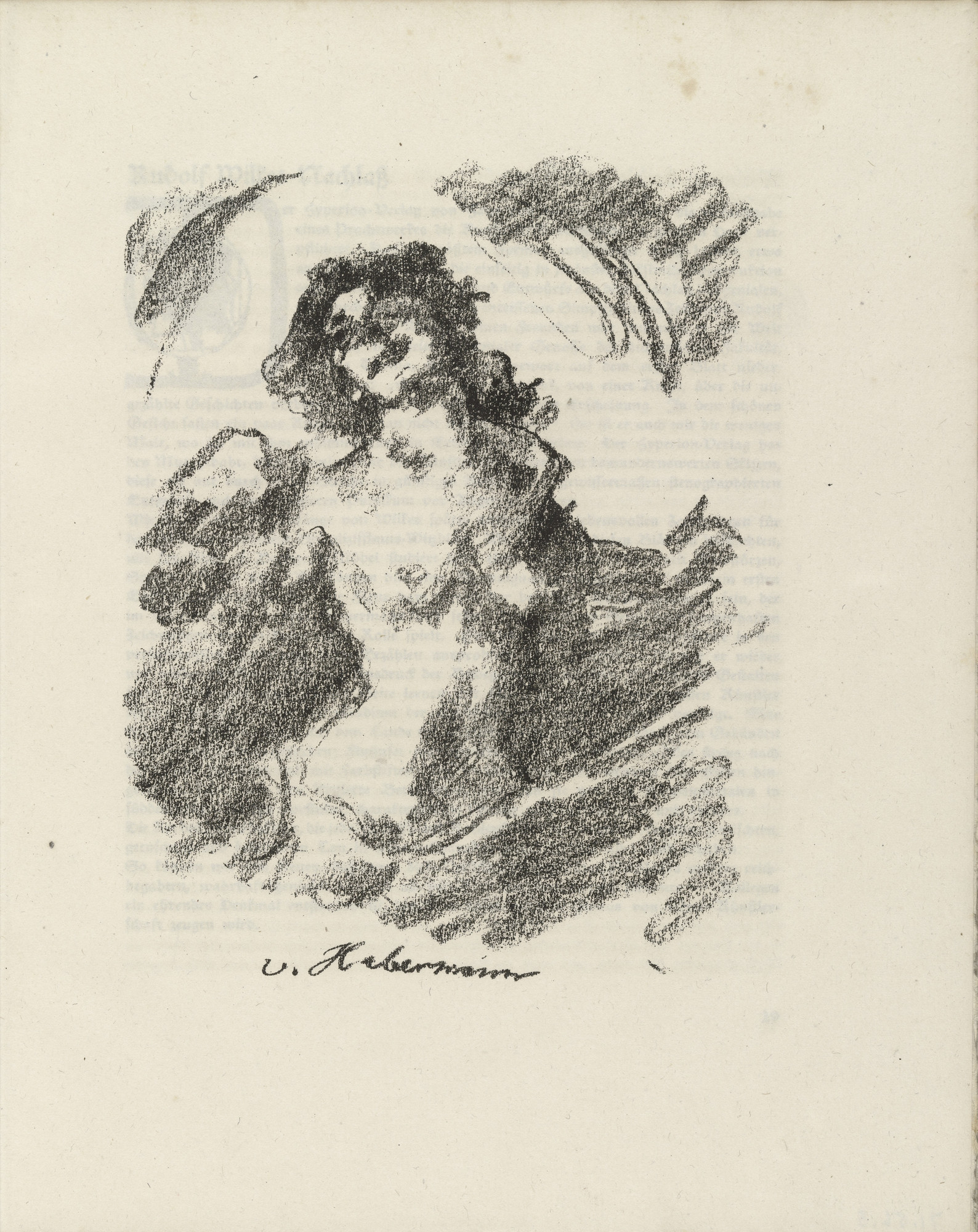 Lovis Corinth. Female Half Nude (plate facing page 28) from Gesammelte Schriften (Collected Writings)