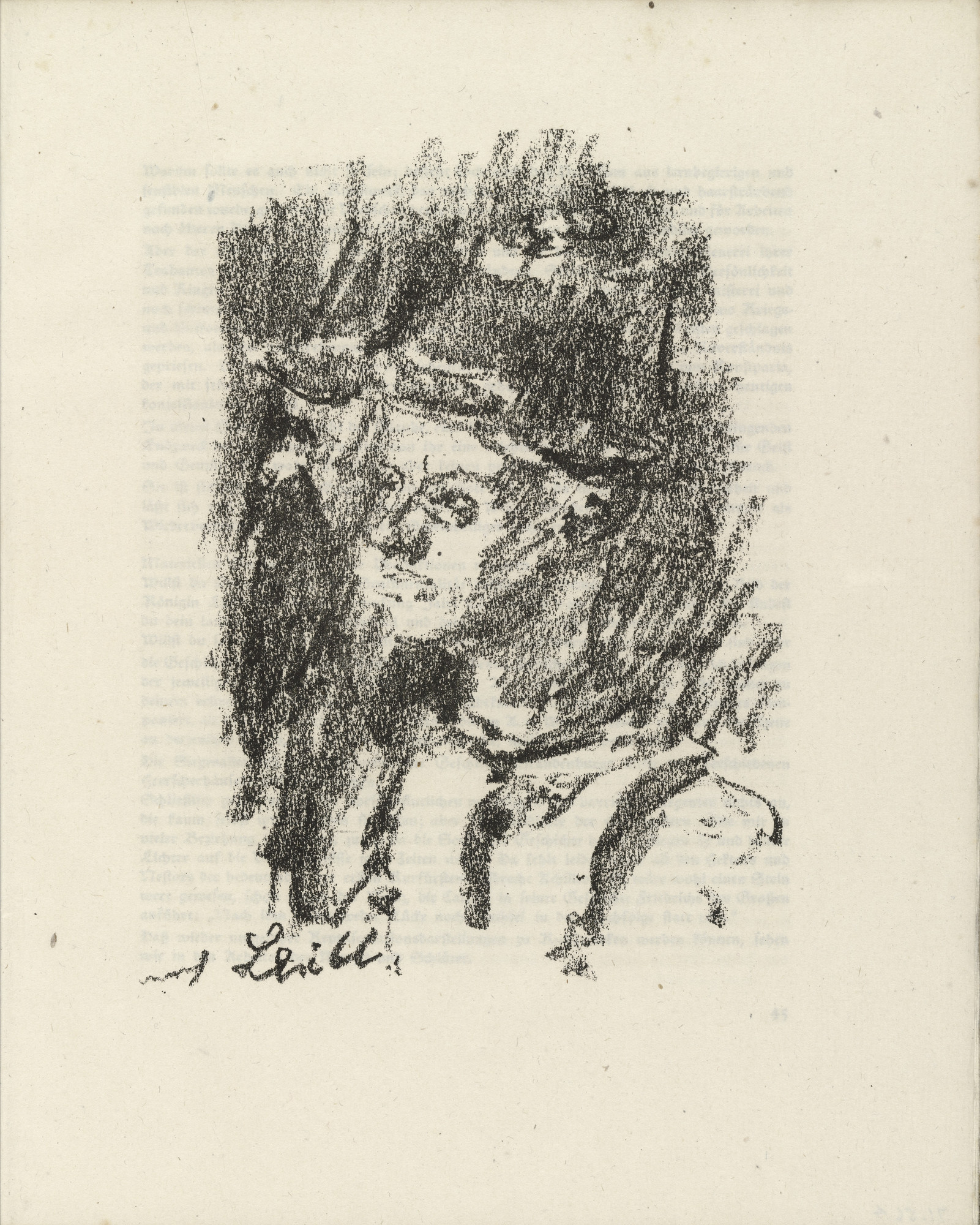 Lovis Corinth. Two Peasants after William Leibl (plate facing page 44) from Gesammelte Schriften (Collected Writings)