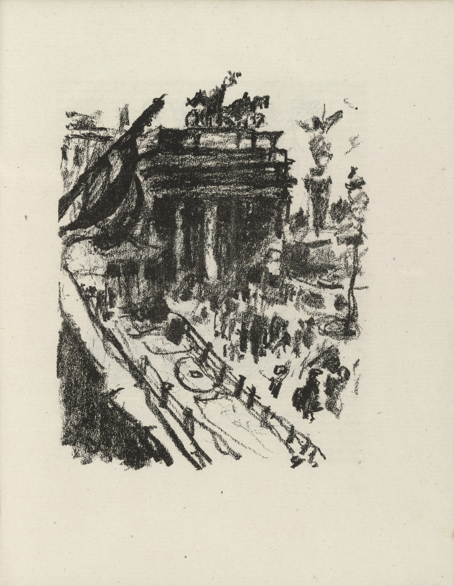 Lovis Corinth. Brandenburg Gate (plate facing page 92) from Gesammelte Schriften (Collected Writings)