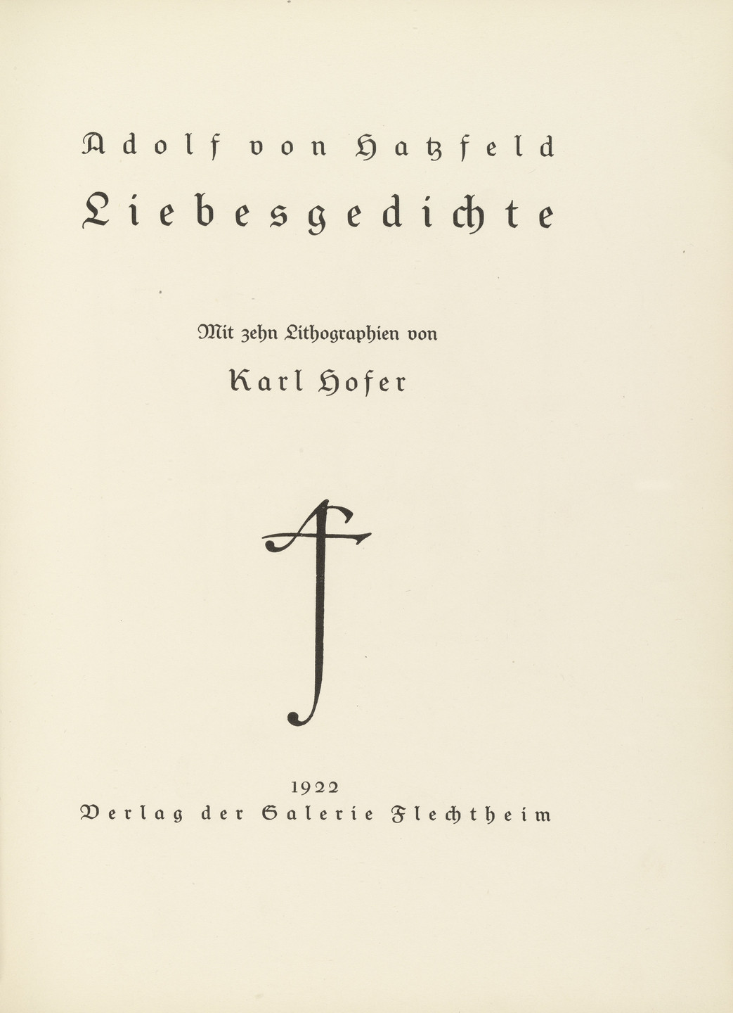 Karl Hofer. Liebesgedichte (Love Poems). 1922