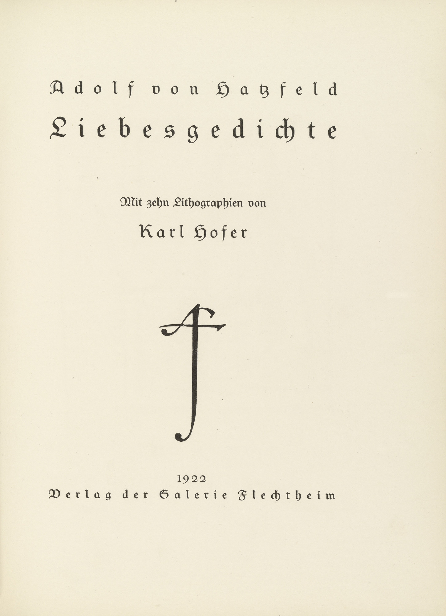 Karl Hofer. Liebesgedichte (Love Poems)