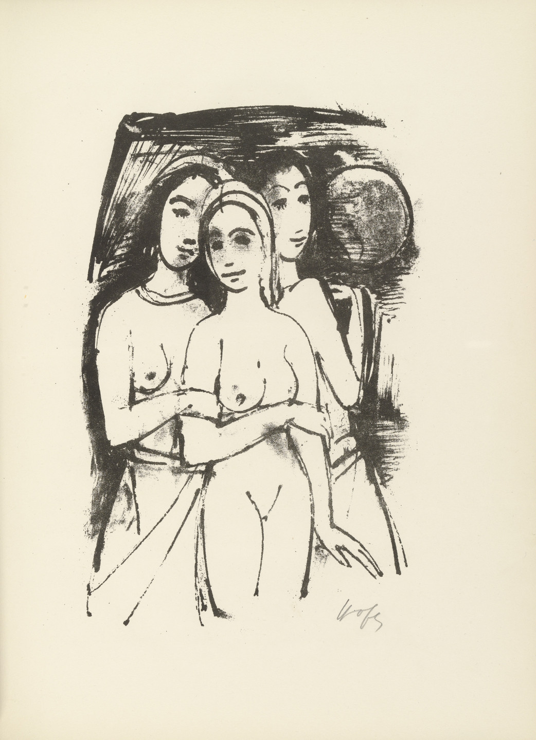 Karl Hofer. Plate 2 (folio 6) from Liebesgedichte (Love Poems). 1922