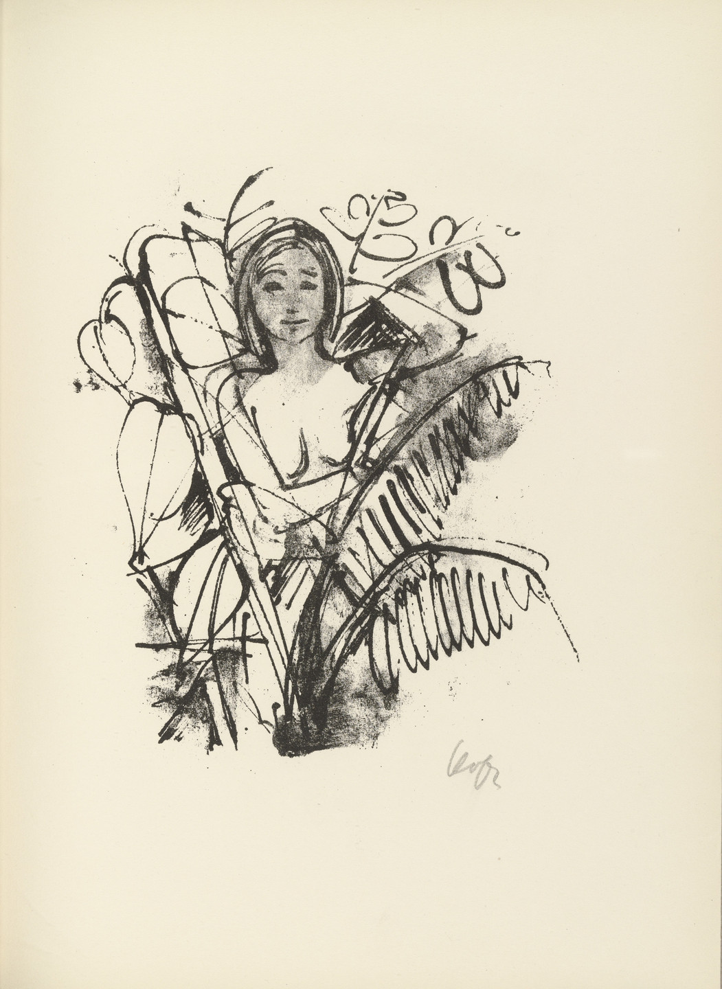 Karl Hofer. Plate 6 (folio 13) from Liebesgedichte (Love Poems). 1922