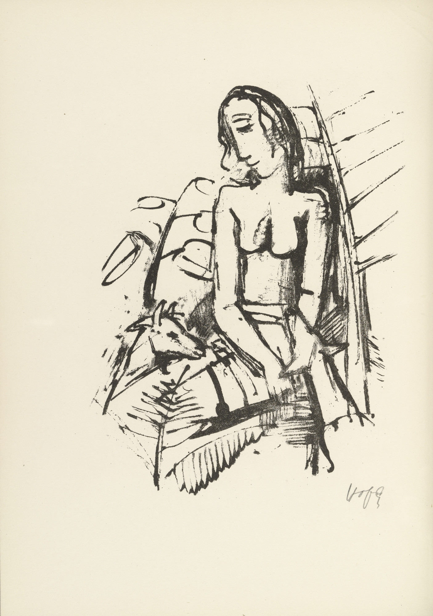 Karl Hofer. Plate 11 (folio 20 verso) from Liebesgedichte (Love Poems)