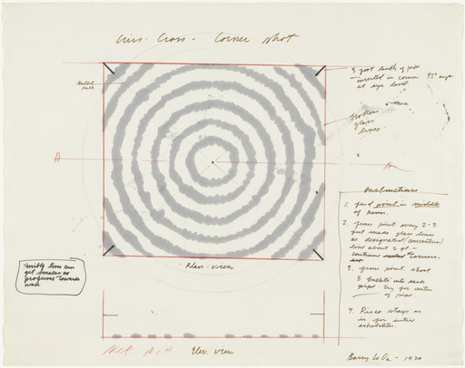 Barry Le Va. Criss-Cross Corner Shot - Plan View. 1970