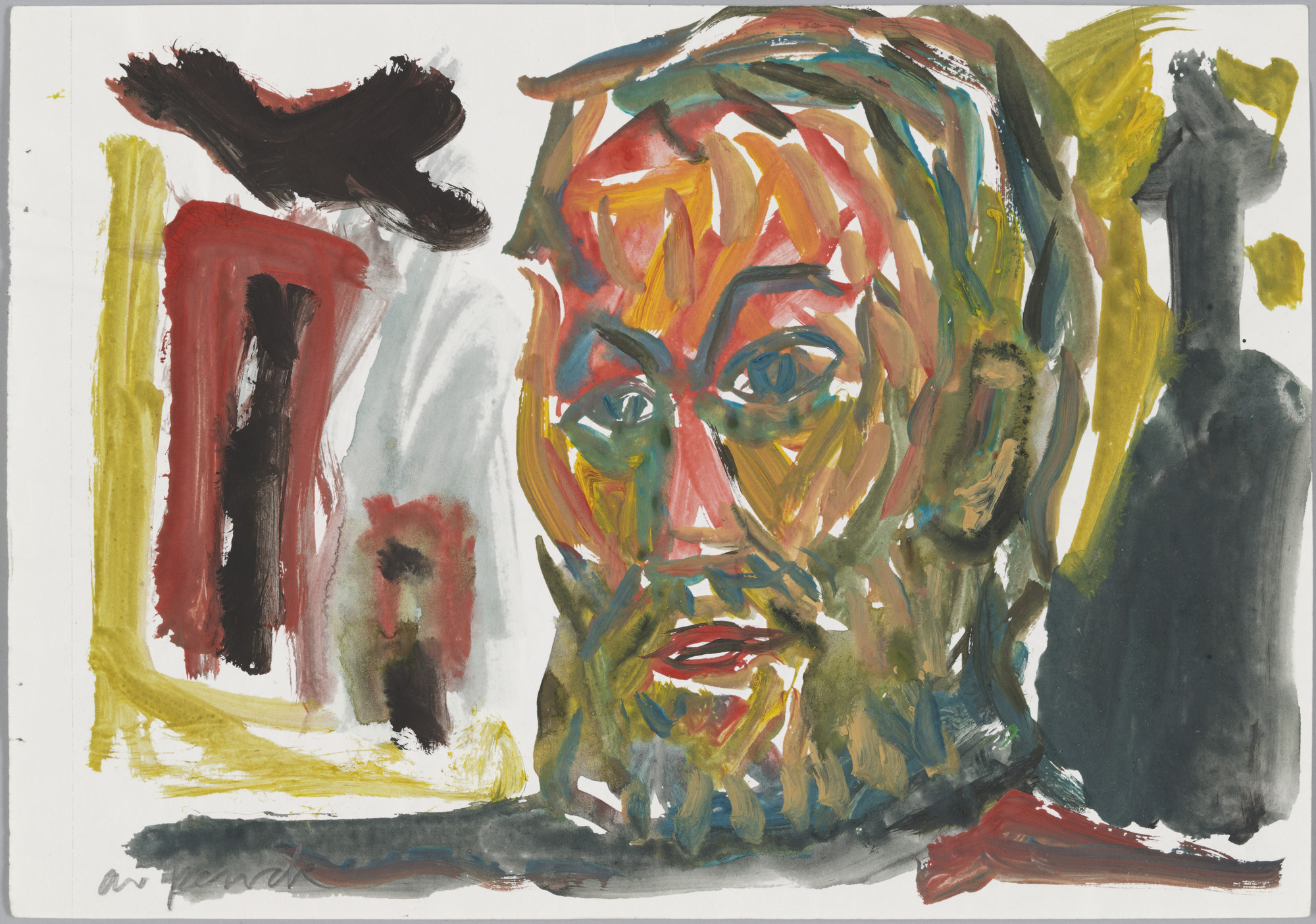 A.R. Penck (Ralf Winkler). Untitled (Selbstbildnis). (1987)