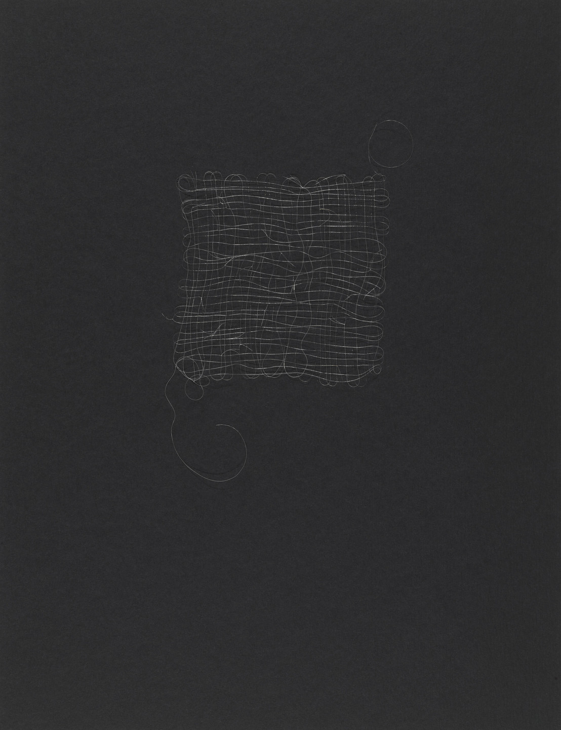 Mona Hatoum. Untitled (grey hair grid with knots 3). 2002