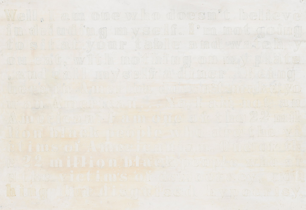 Untitled (Well, I am one who doesn't believe in deluding myself. [Malcolm X])