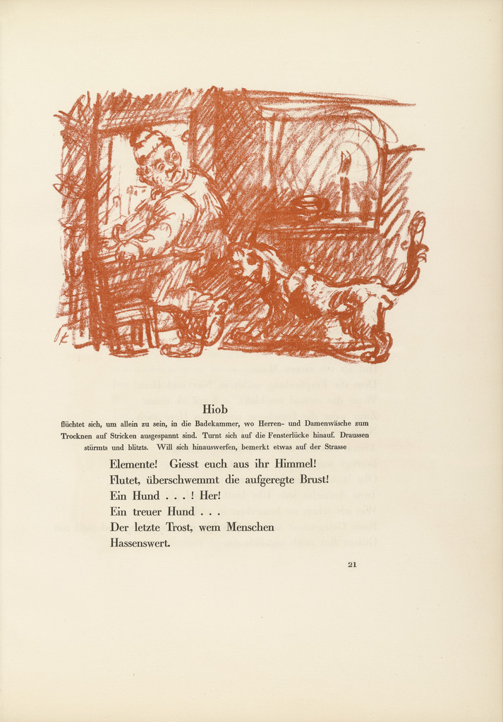 Job and the Poodle (Hiob und der Pudel) (headpiece, page 21) from Hiob (Job)