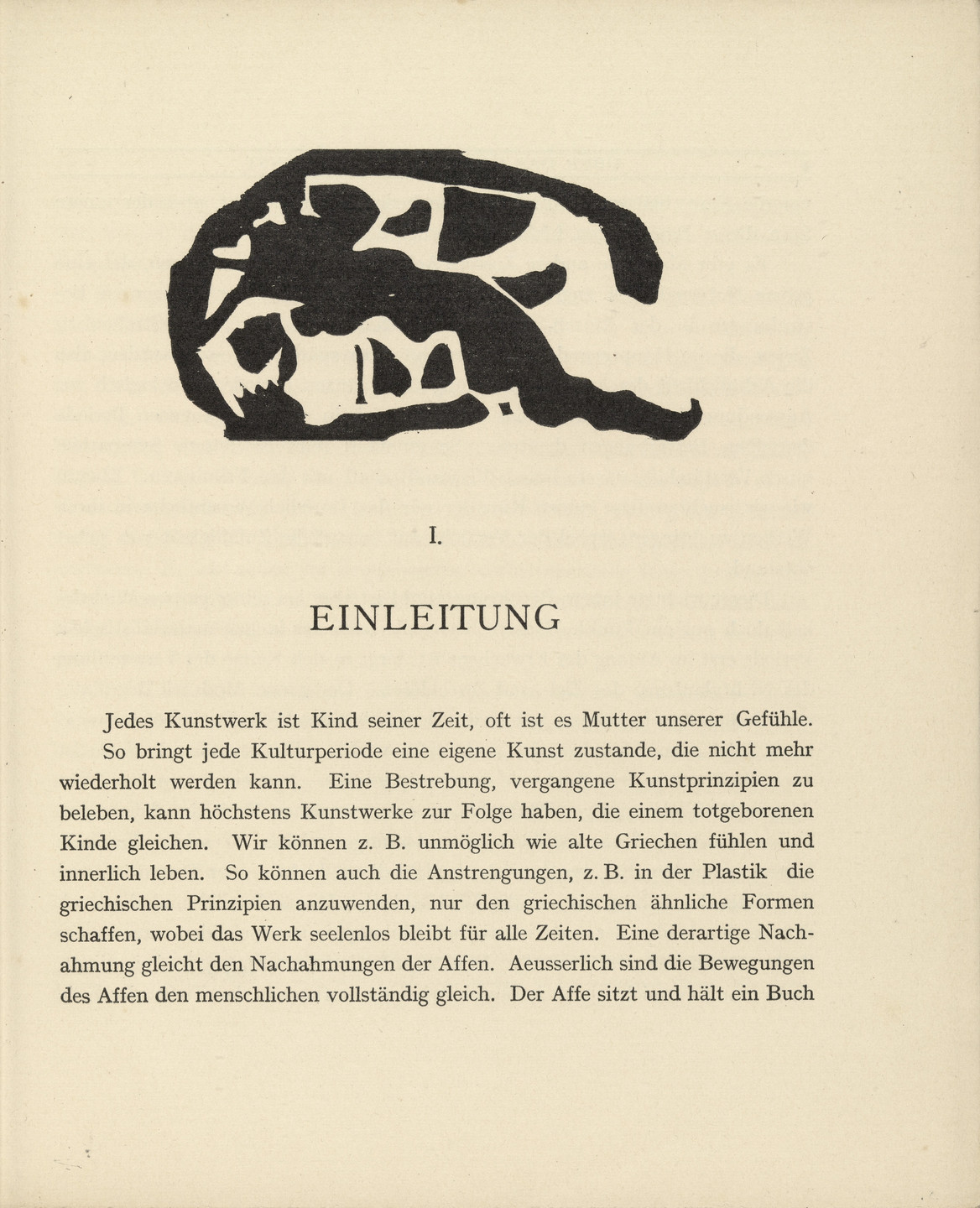 Vasily Kandinsky. Vignette next to 'Introduction" (Vignette bei "Einleitung") (headpiece, page 3) from Über das Geistige in der Kunst (Concerning the Spiritual in Art). 1911