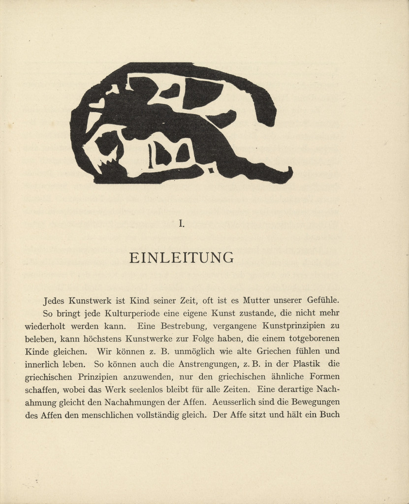 Vignette next to 'Introduction" (Vignette bei "Einleitung") (headpiece, page 3) from Über das Geistige in der Kunst (Concerning the Spiritual in Art)