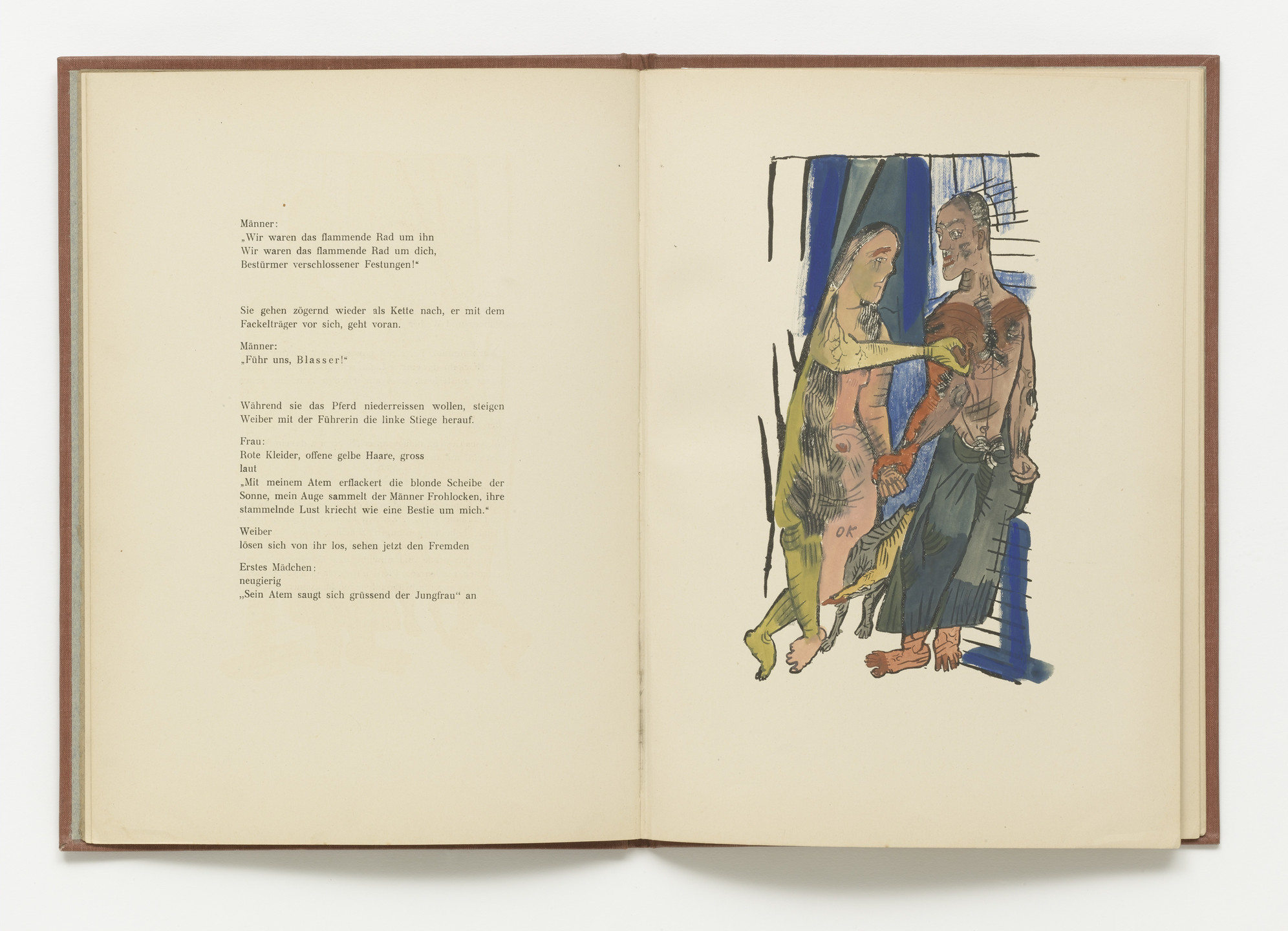 Oskar Kokoschka. Plate (folio 4) from Mörder, Hoffnung der Frauen (Murderer, Hope of Women). 1916 (original executed in 1910)