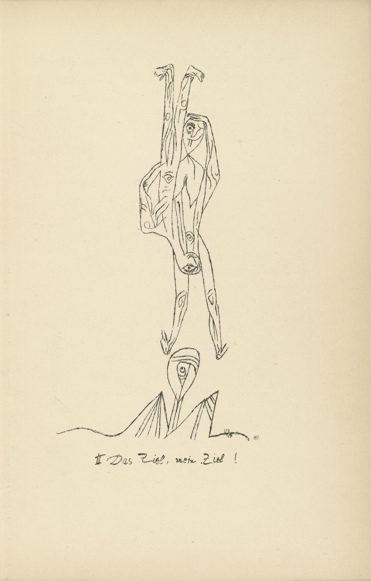 Paul Klee. The Aim, My Aim! (plate facing page 22) from Potsdamer Platz oder Die Nächte des neuen Messias. Ekstatische Visionen (Potsdamer Platz or The Nights of the New Messiah. Ecstatic Visions)