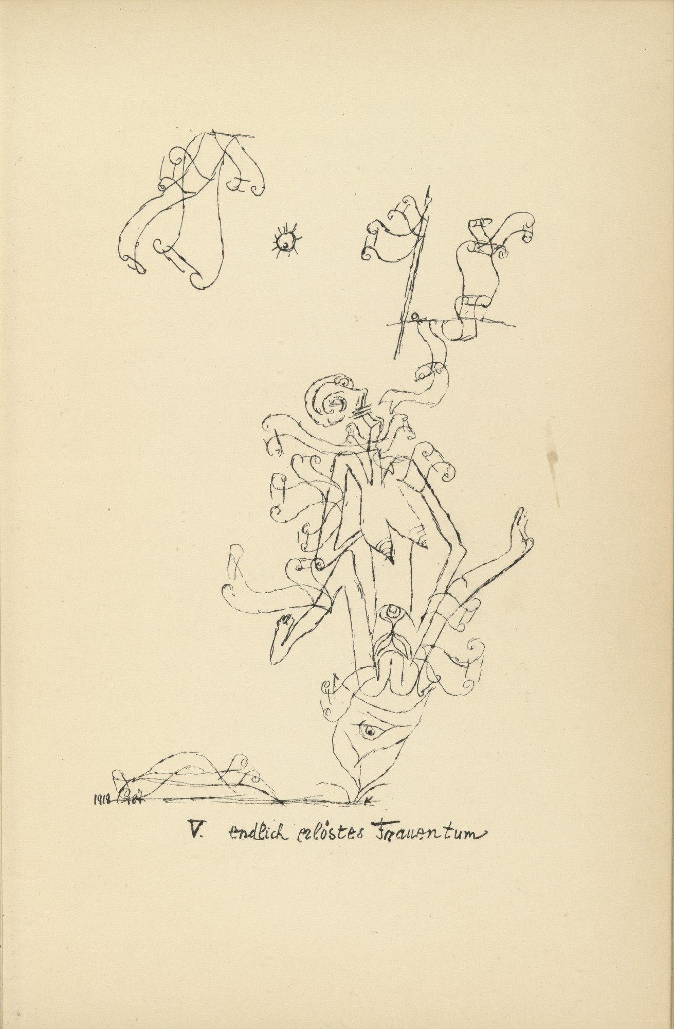 Paul Klee. Womanhood Finally Redeemed (plate facing page 52) from Potsdamer Platz oder Die Nächte des neuen Messias. Ekstatische Visionen (Potsdamer Platz or The Nights of the New Messiah. Ecstatic Visions)