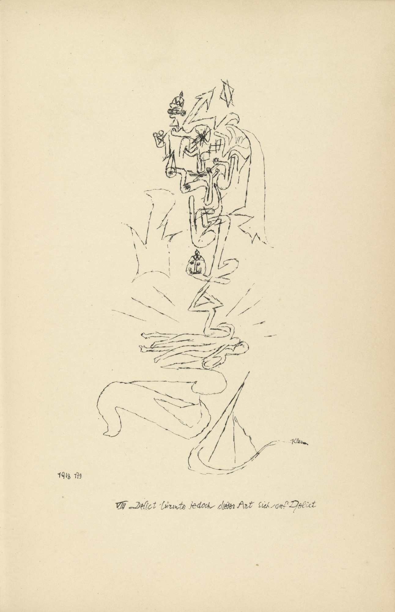 Paul Klee. One Iniquity Upon the Other Piled Up in This Way (plate facing page 76) from Potsdamer Platz oder Die Nächte des neuen Messias. Ekstatische Visionen (Potsdamer Platz or The Nights of the New Messiah. Ecstatic Visions)