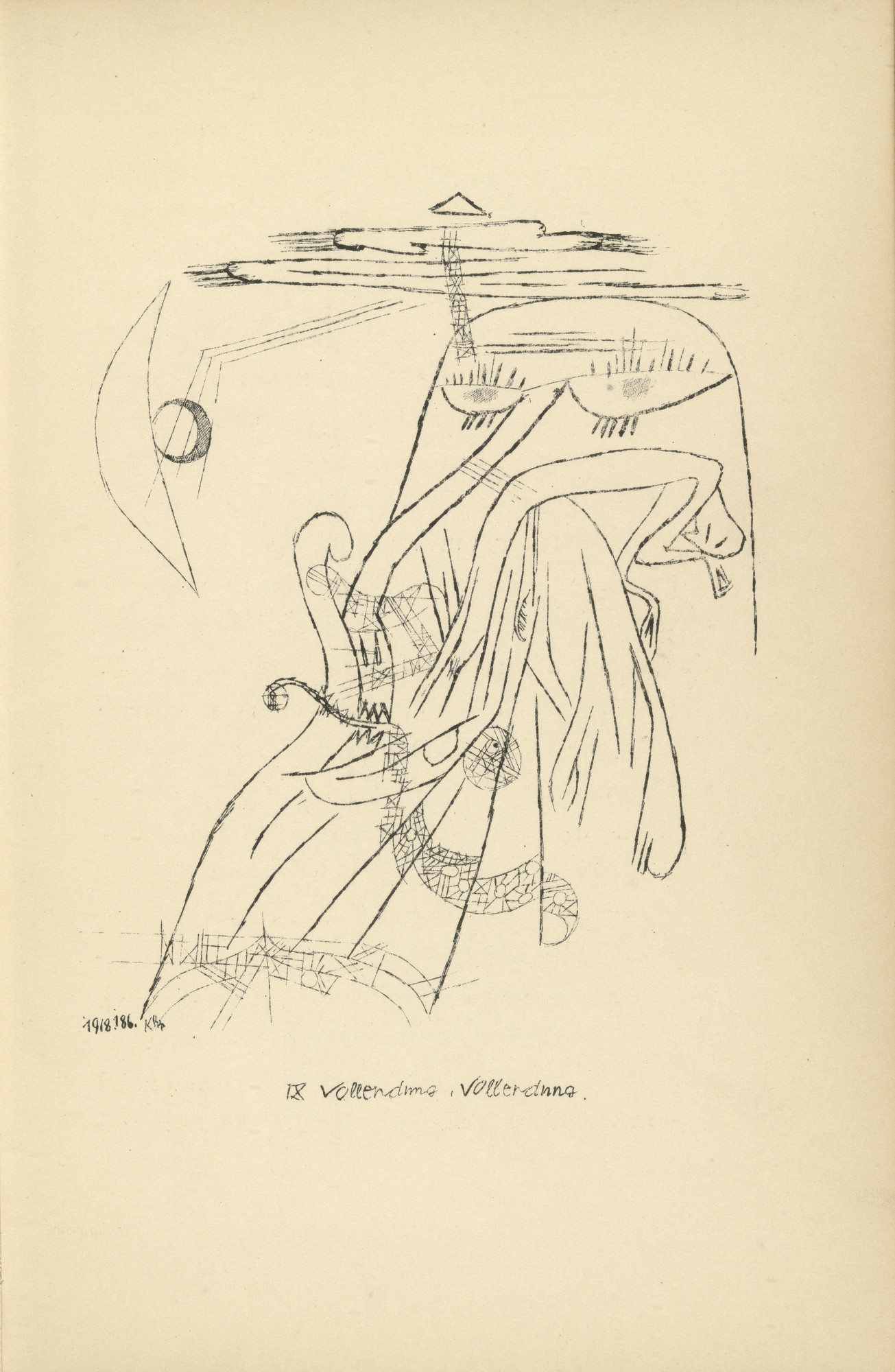 Paul Klee. Consummation, Consummation (plate facing page 86) from Potsdamer Platz oder Die Nächte des neuen Messias. Ekstatische Visionen (Potsdamer Platz or The Nights of the New Messiah. Ecstatic Visions)