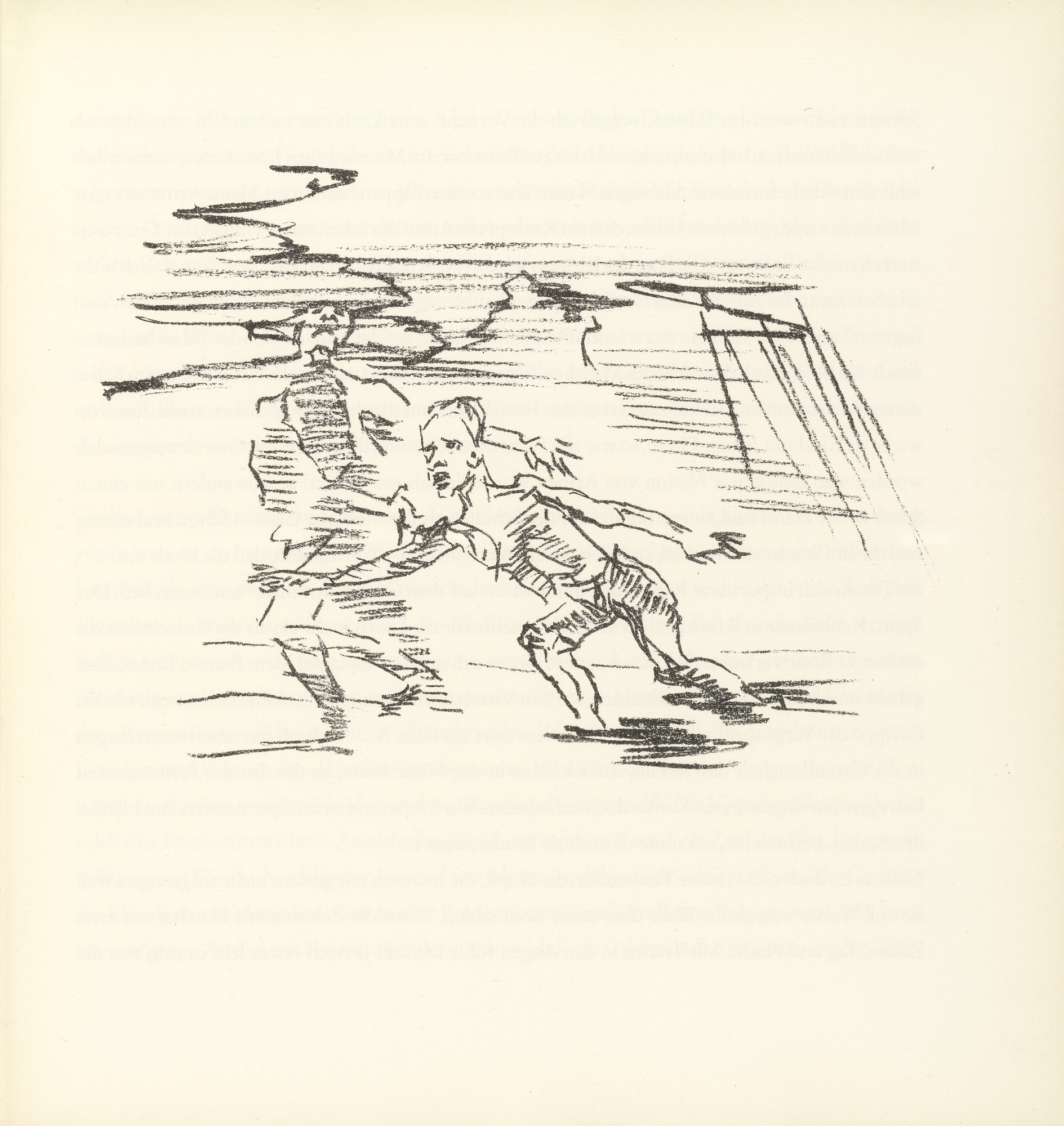 Oskar Kokoschka. Self-Portrait with Menacing Death (Selbstbildnis mit dem drohenden Tod) (plate, folio 4) from Ann Eliza Reed