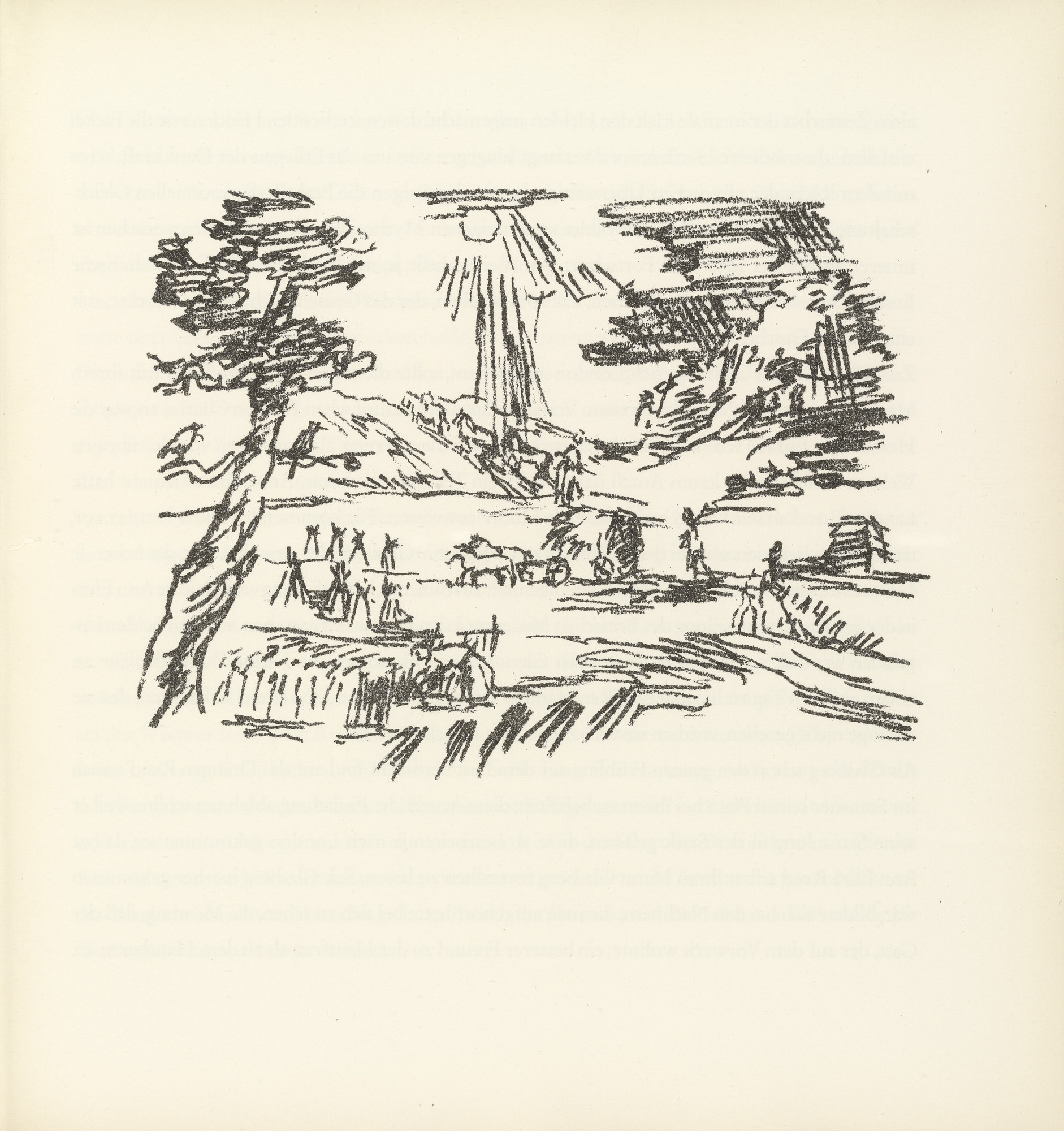 Oskar Kokoschka. Hay Harvest on the Farm in Scotland (Heuernte auf dem Gut in Schottland) (plate, folio 6) from Ann Eliza Reed