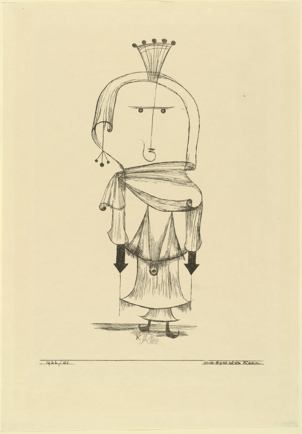 Paul Klee. The Witch with the Comb (Die Hexe mit dem Kamm) from the portfolio Artists&#39; Donation to the German Book Museum (Künstlerspende für das deutsche Buchmuseum). 1922