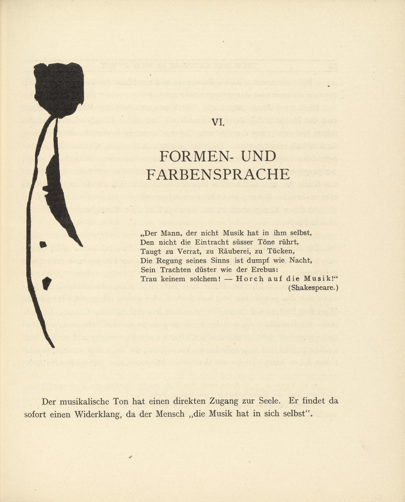Vignette next to "The Language of Form and Color" ("Formen- und Farbensprache") (headpiece, page 43) from Über das Geistige in der Kunst (Concerning the Spiritual in Art)