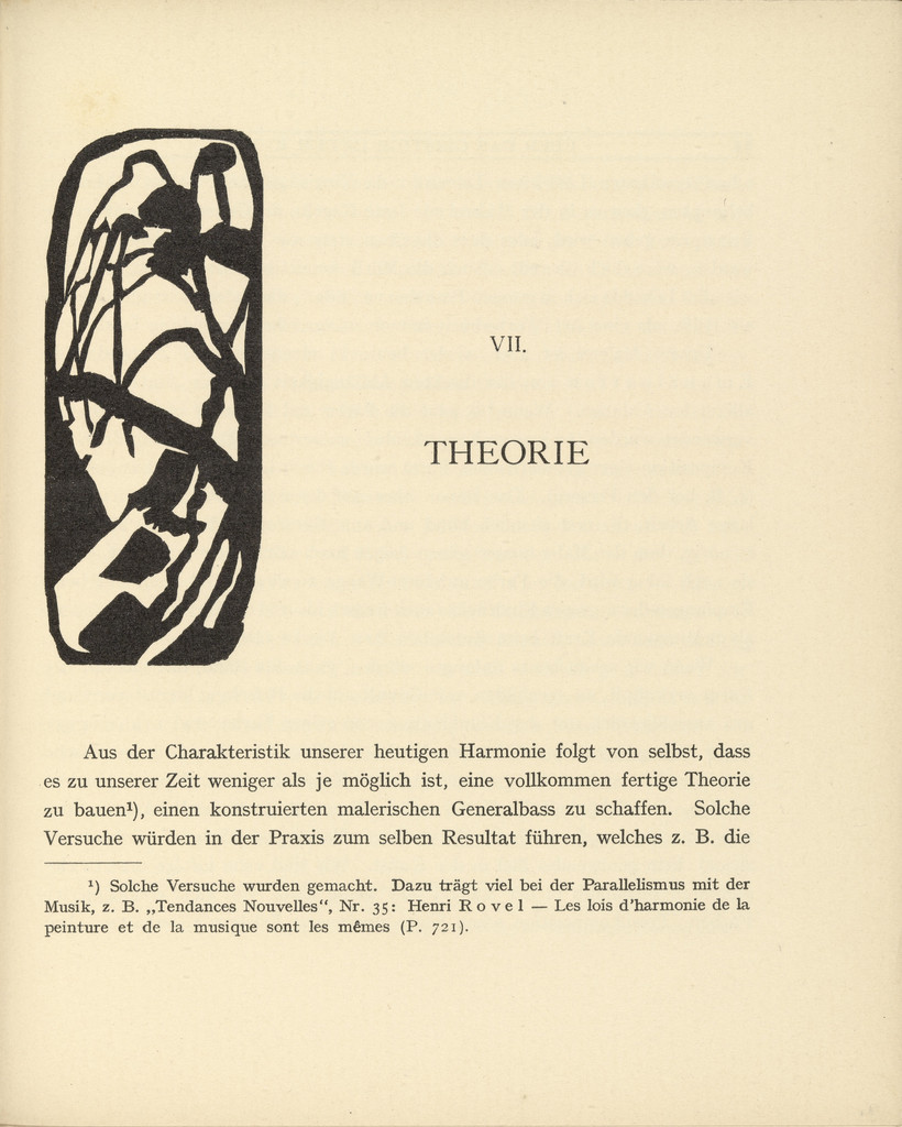 Vignette next to "Theory" ("Theorie") (headpiece, page 81) from Über das Geistige in der Kunst (Concerning the Spiritual in Art)