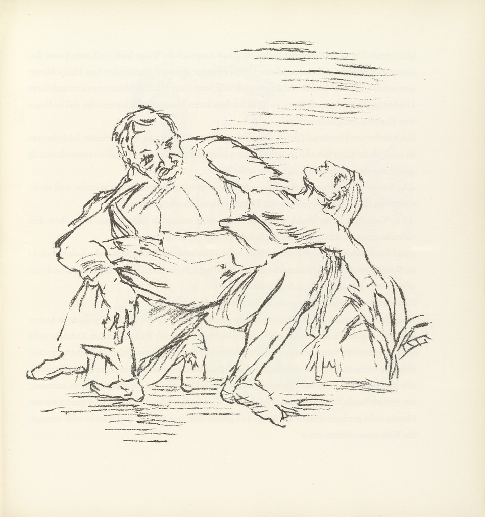 Doctor Glasberg Carrying the Unconscious Ann Eliza Reed into the House (Der Arzt Glasberg trägt die bewußtlose Ann Eliza Reed ins Haus) (plate, folio 8) from Ann Eliza Reed