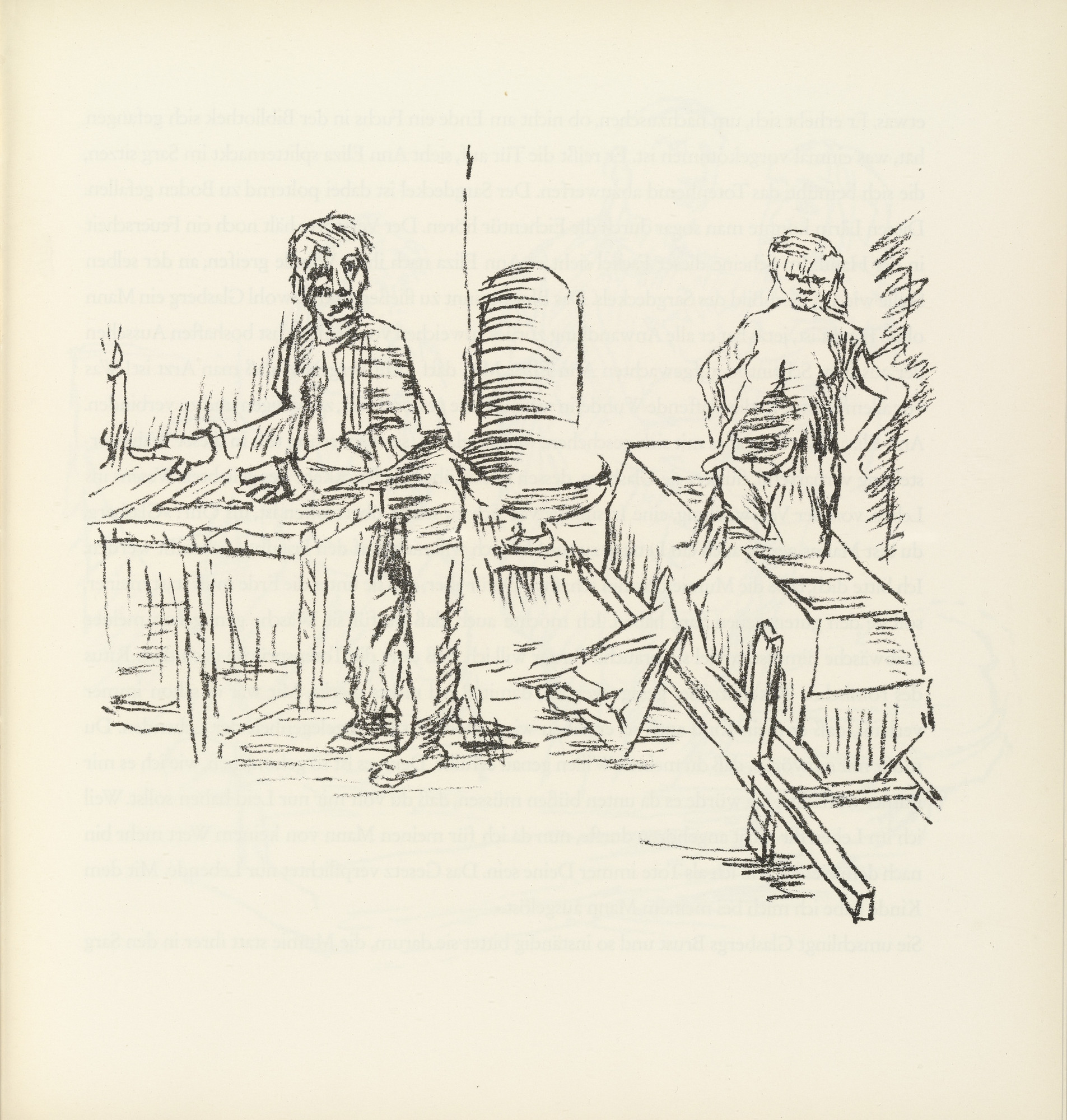 Oskar Kokoschka. Ann Eliza Rises up out of the Coffin (Ann Eliza richtet sich aus dem Sarg auf) (plate, folio 13) from Ann Eliza Reed