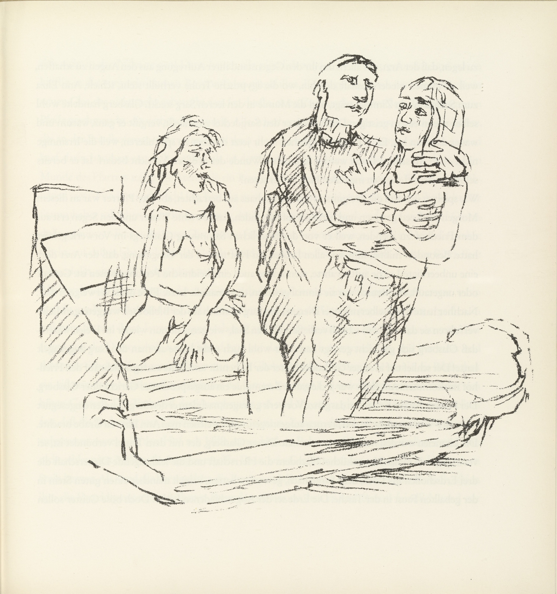 Oskar Kokoschka. Glasberg Lays the Mummy in the Coffin in place of Ann Eliza (Glasberg legt die Mumie an Stelle von Ann Eliza in den Sarg) (plate, folio 14) from Ann Eliza Reed